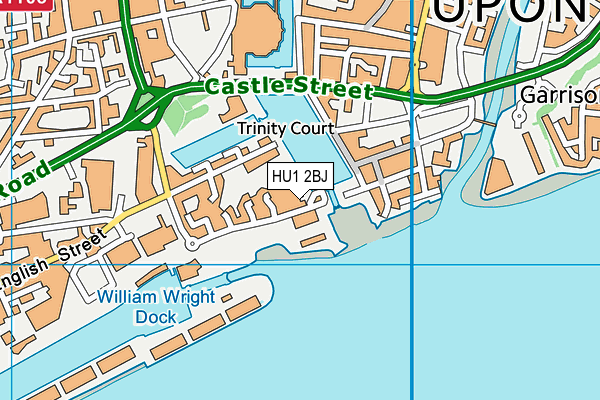 HU1 2BJ map - OS VectorMap District (Ordnance Survey)