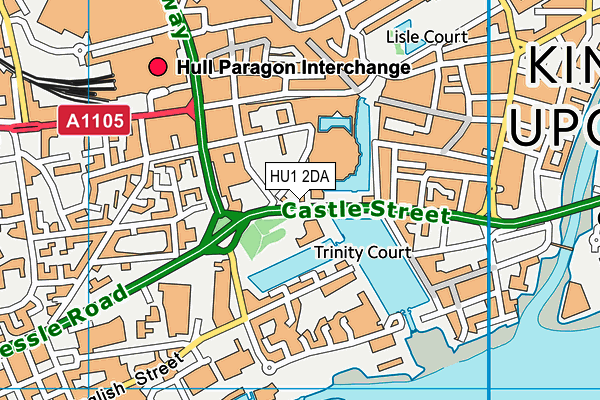 HU1 2DA map - OS VectorMap District (Ordnance Survey)