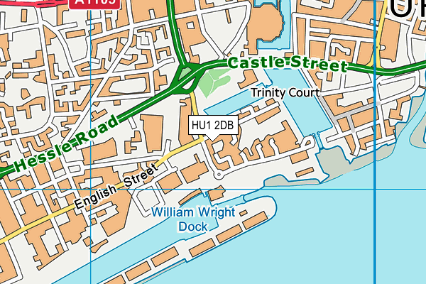 HU1 2DB map - OS VectorMap District (Ordnance Survey)