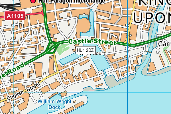 Hull Arena map (HU1 2DZ) - OS VectorMap District (Ordnance Survey)