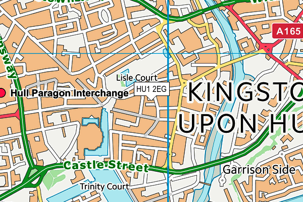 HU1 2EG map - OS VectorMap District (Ordnance Survey)