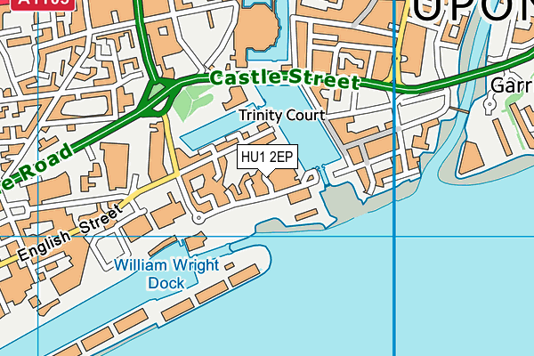 HU1 2EP map - OS VectorMap District (Ordnance Survey)