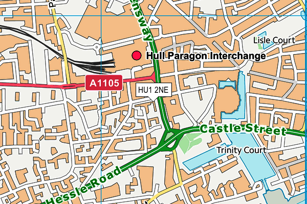 HU1 2NE map - OS VectorMap District (Ordnance Survey)