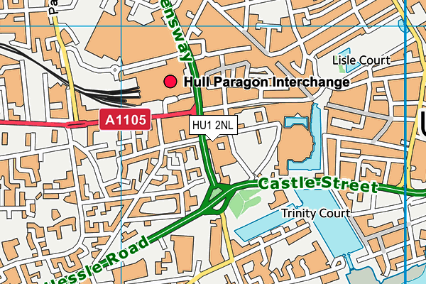 HU1 2NL map - OS VectorMap District (Ordnance Survey)
