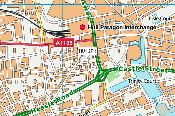 HU1 2PH map - OS VectorMap District (Ordnance Survey)