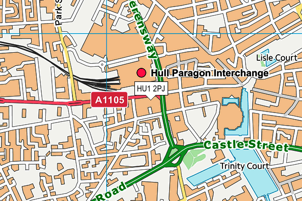 HU1 2PJ map - OS VectorMap District (Ordnance Survey)