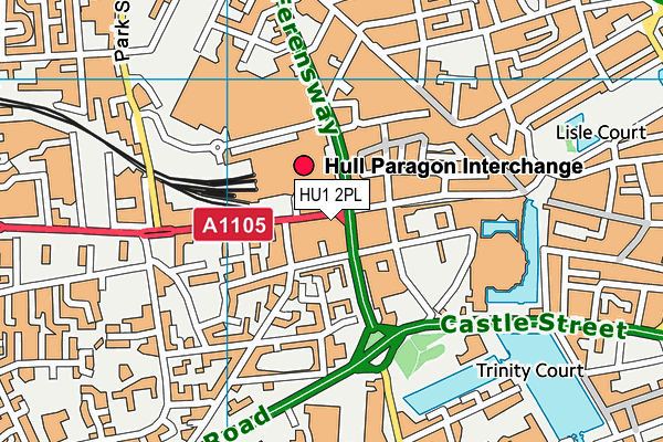 HU1 2PL map - OS VectorMap District (Ordnance Survey)