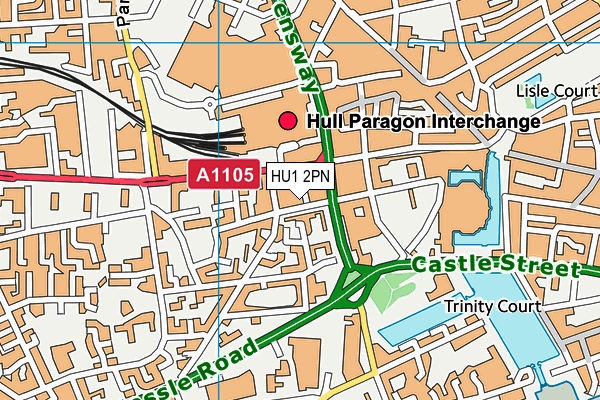 HU1 2PN map - OS VectorMap District (Ordnance Survey)