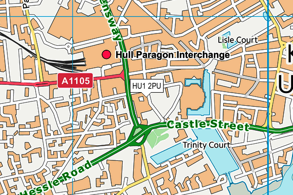 HU1 2PU map - OS VectorMap District (Ordnance Survey)