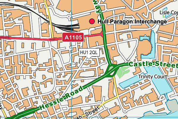 HU1 2QL map - OS VectorMap District (Ordnance Survey)