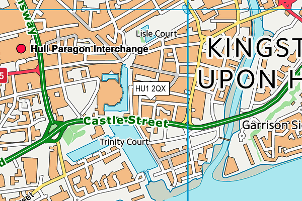 HU1 2QX map - OS VectorMap District (Ordnance Survey)