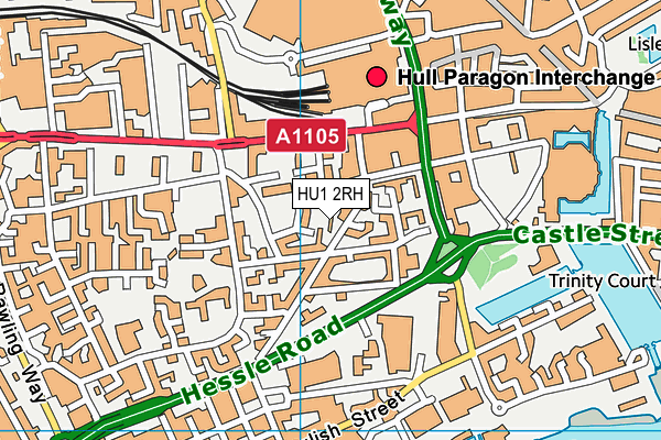 HU1 2RH map - OS VectorMap District (Ordnance Survey)