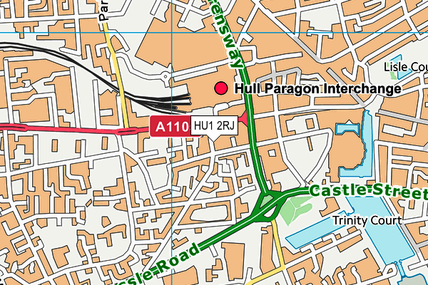 HU1 2RJ map - OS VectorMap District (Ordnance Survey)