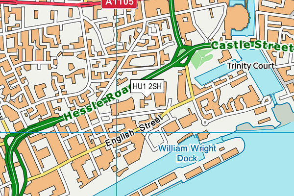 HU1 2SH map - OS VectorMap District (Ordnance Survey)