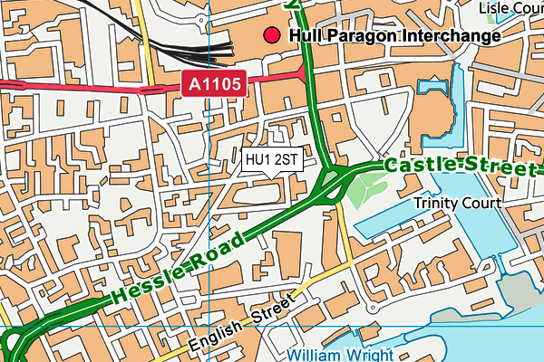 HU1 2ST map - OS VectorMap District (Ordnance Survey)