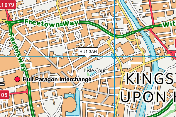 HU1 3AH map - OS VectorMap District (Ordnance Survey)