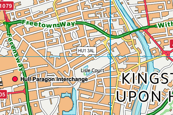 HU1 3AL map - OS VectorMap District (Ordnance Survey)