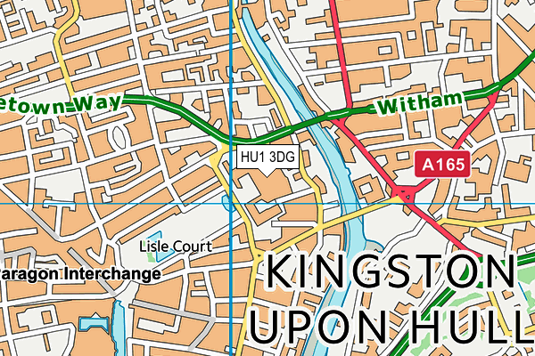 Hull College map (HU1 3DG) - OS VectorMap District (Ordnance Survey)