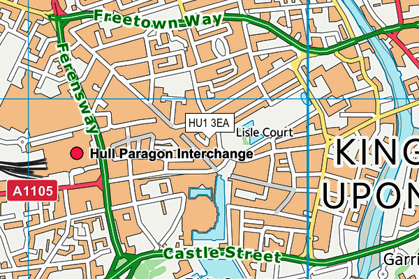 HU1 3EA map - OS VectorMap District (Ordnance Survey)