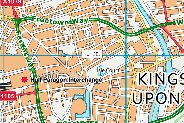 HU1 3EJ map - OS VectorMap District (Ordnance Survey)