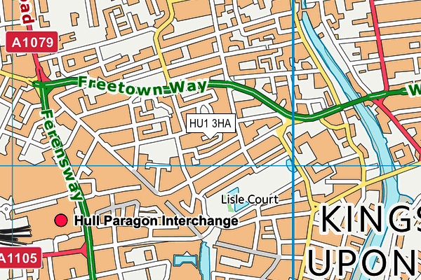 HU1 3HA map - OS VectorMap District (Ordnance Survey)