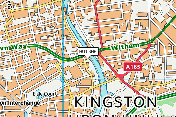 HU1 3HE map - OS VectorMap District (Ordnance Survey)