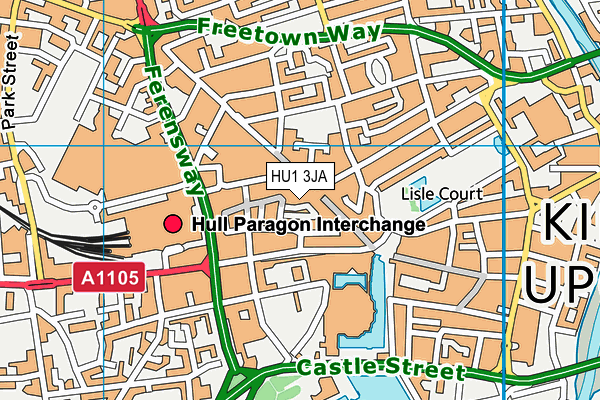 HU1 3JA map - OS VectorMap District (Ordnance Survey)