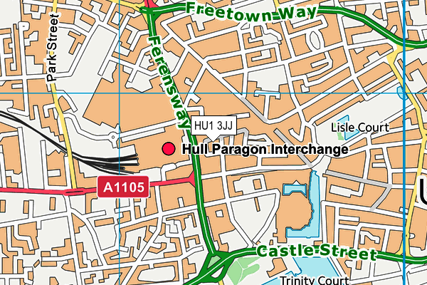 HU1 3JJ map - OS VectorMap District (Ordnance Survey)