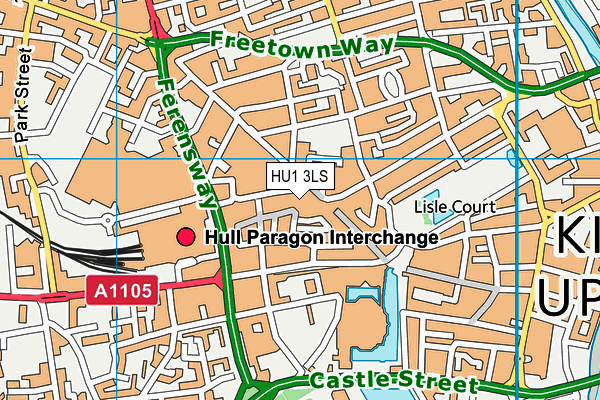 HU1 3LS map - OS VectorMap District (Ordnance Survey)