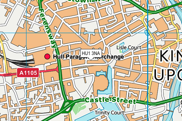 HU1 3NA map - OS VectorMap District (Ordnance Survey)