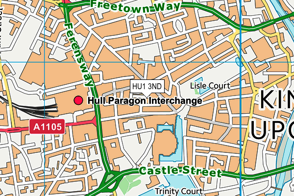 HU1 3ND map - OS VectorMap District (Ordnance Survey)