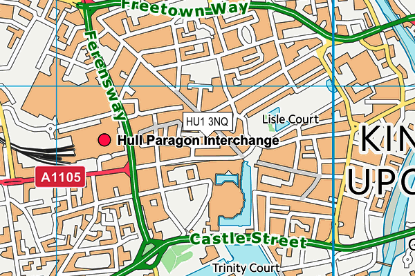 HU1 3NQ map - OS VectorMap District (Ordnance Survey)