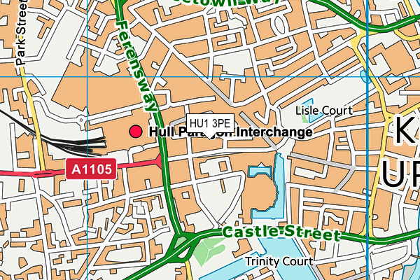 HU1 3PE map - OS VectorMap District (Ordnance Survey)