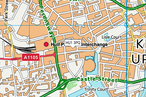 HU1 3PQ map - OS VectorMap District (Ordnance Survey)