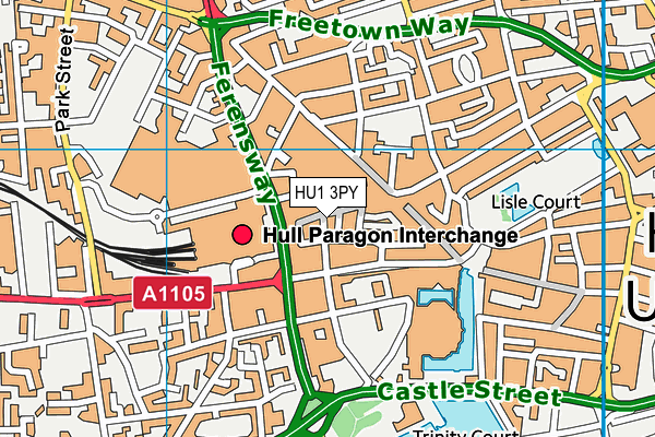 HU1 3PY map - OS VectorMap District (Ordnance Survey)