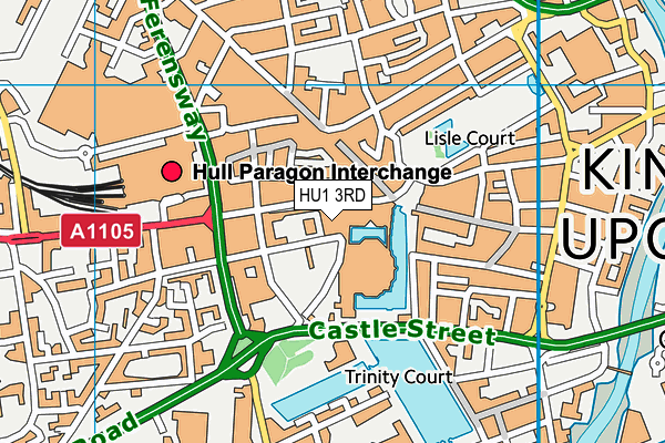 HU1 3RD map - OS VectorMap District (Ordnance Survey)