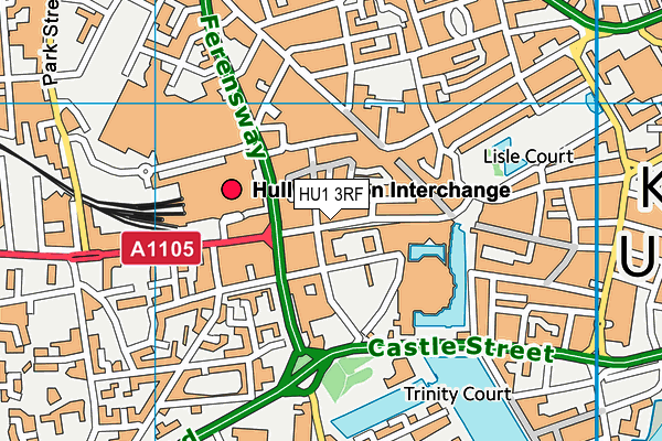 HU1 3RF map - OS VectorMap District (Ordnance Survey)