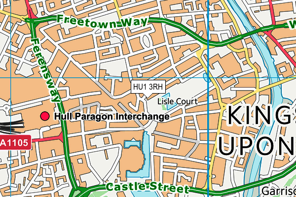 HU1 3RH map - OS VectorMap District (Ordnance Survey)