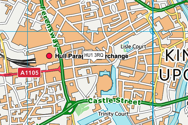 HU1 3RQ map - OS VectorMap District (Ordnance Survey)