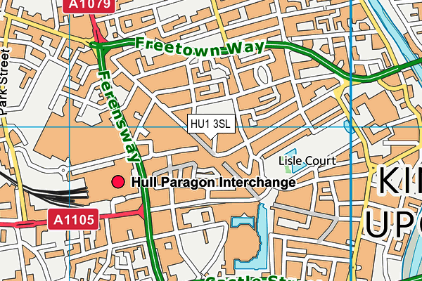 HU1 3SL map - OS VectorMap District (Ordnance Survey)