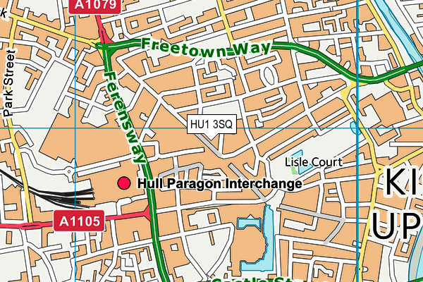 HU1 3SQ map - OS VectorMap District (Ordnance Survey)