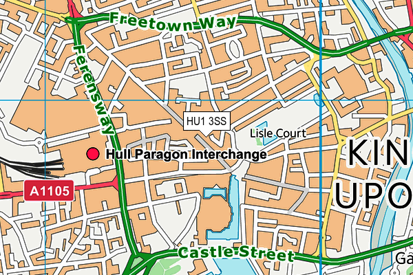 HU1 3SS map - OS VectorMap District (Ordnance Survey)