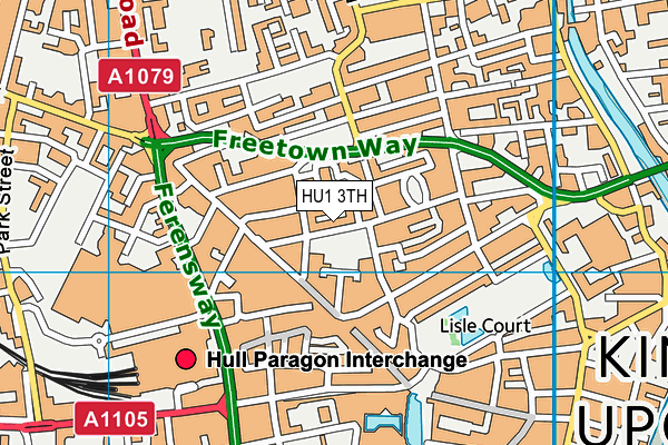 HU1 3TH map - OS VectorMap District (Ordnance Survey)