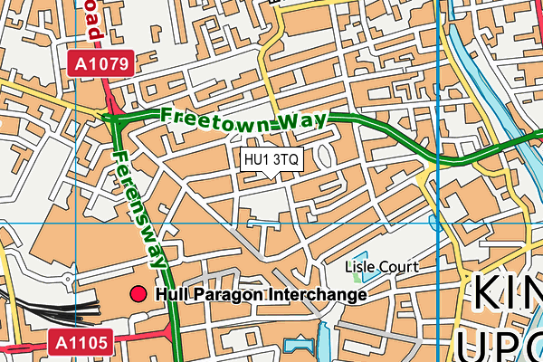 HU1 3TQ map - OS VectorMap District (Ordnance Survey)