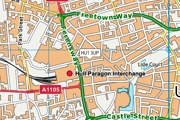 HU1 3UP map - OS VectorMap District (Ordnance Survey)