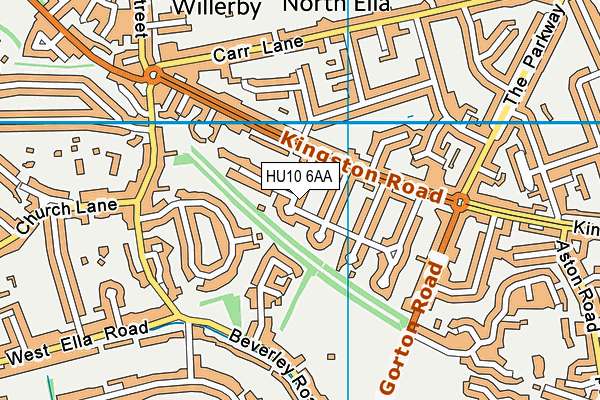HU10 6AA map - OS VectorMap District (Ordnance Survey)