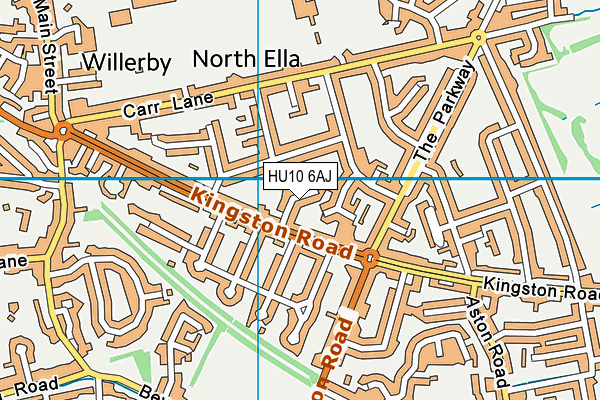 HU10 6AJ map - OS VectorMap District (Ordnance Survey)