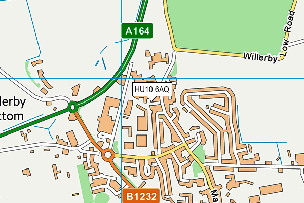 HU10 6AQ map - OS VectorMap District (Ordnance Survey)