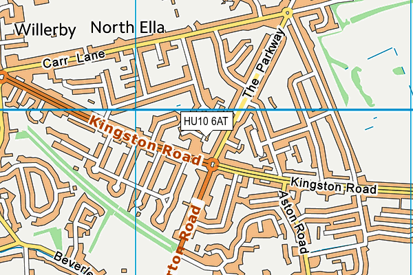 HU10 6AT map - OS VectorMap District (Ordnance Survey)