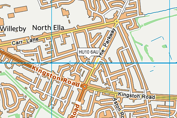 HU10 6AU map - OS VectorMap District (Ordnance Survey)